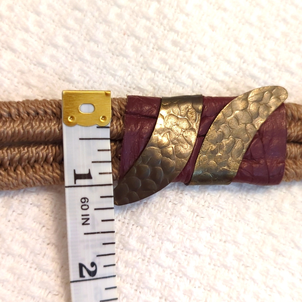 Vintage Metal Leather Stretch Belt - Picture 11 of 11